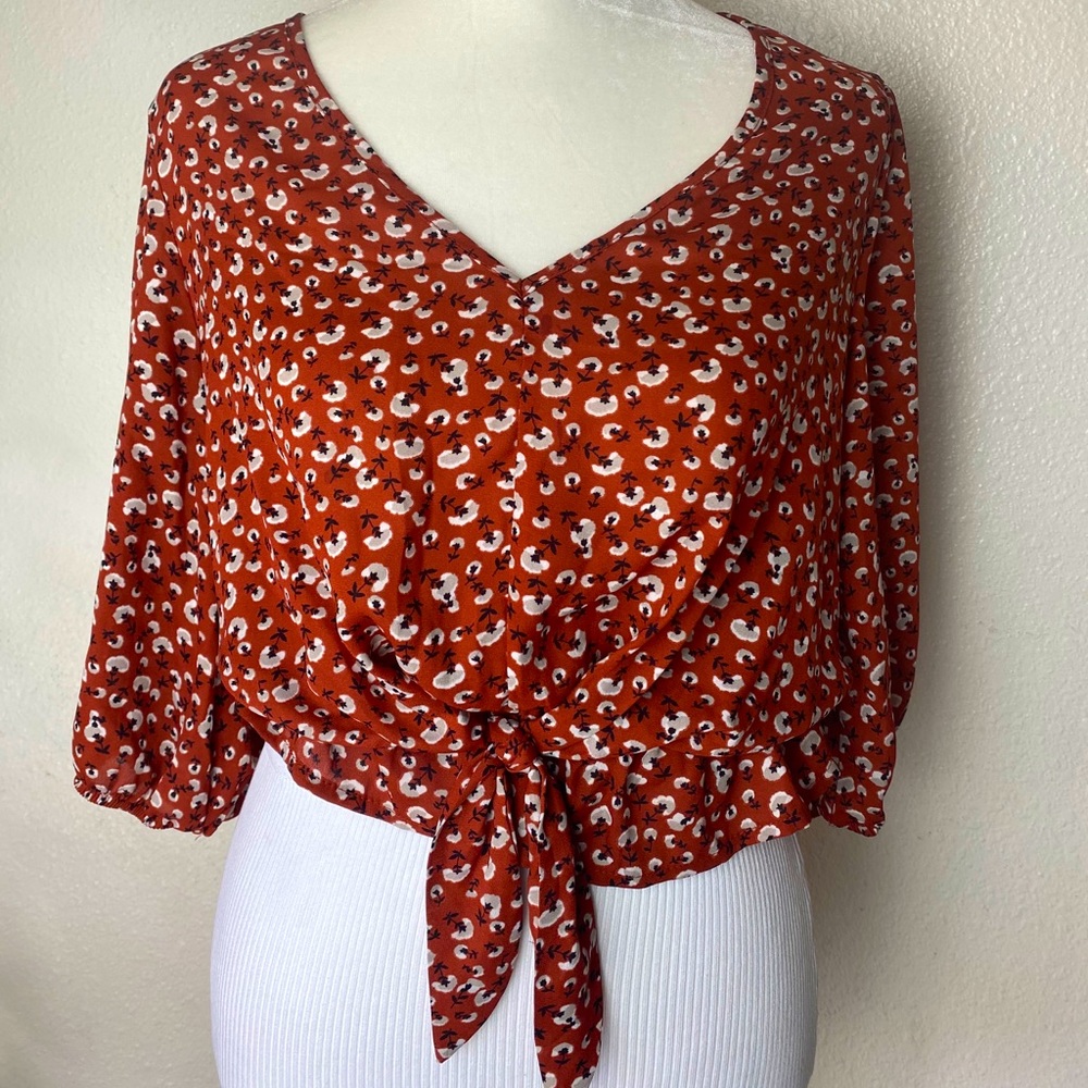 Rust floral top